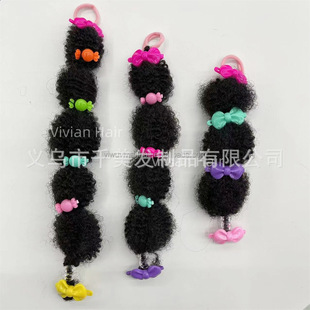 2023 African Hot Selling Kidsren's Explosive Ball Ponytail Cute Hair Accessories Wig Headdress Pytail Double Ponytail