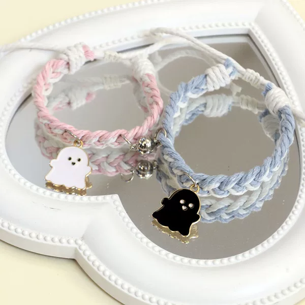 High-value original double pull no cliff braided couple magnetic bracelet ins style cartoon girlfriends adjustable hand rope