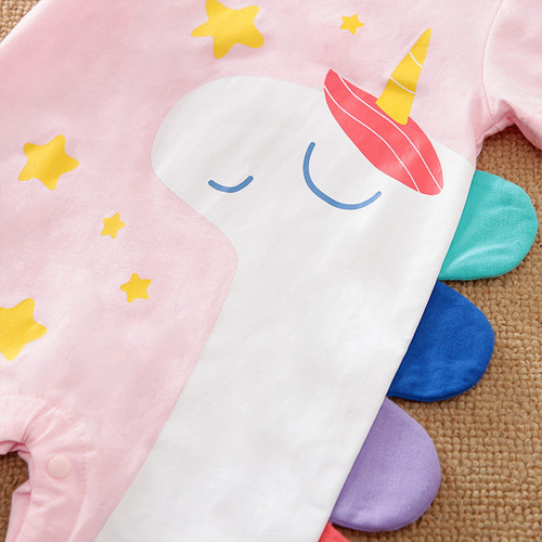 Baby one-piece summer Insta-style clothes for newborns, short-sleeve baby jacket, cute thin crawling suit, foreign trade.