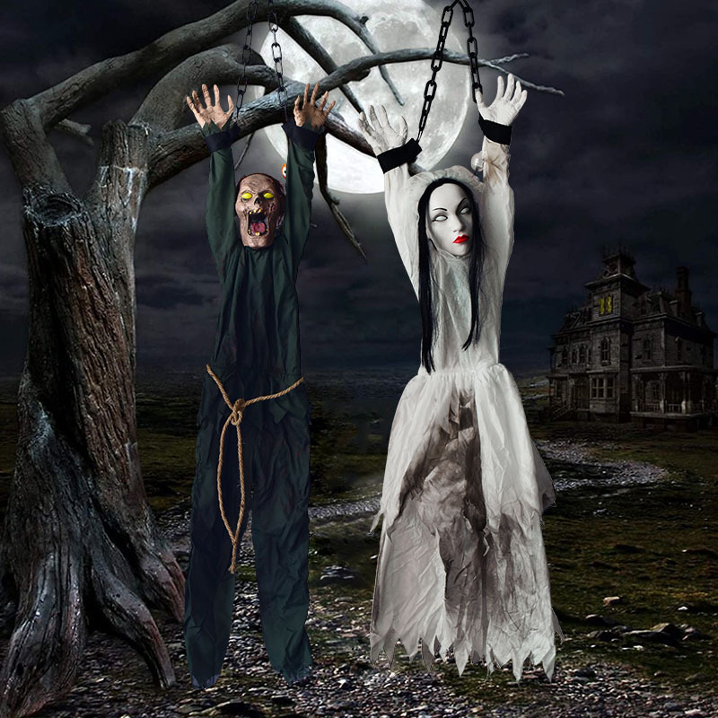 Popular Halloween fantasma Festival decoraciones atadas a mano hombres y mujeres vibración colgante fantasma Casa Encantada Cámara escena diseño accesorios al por mayor