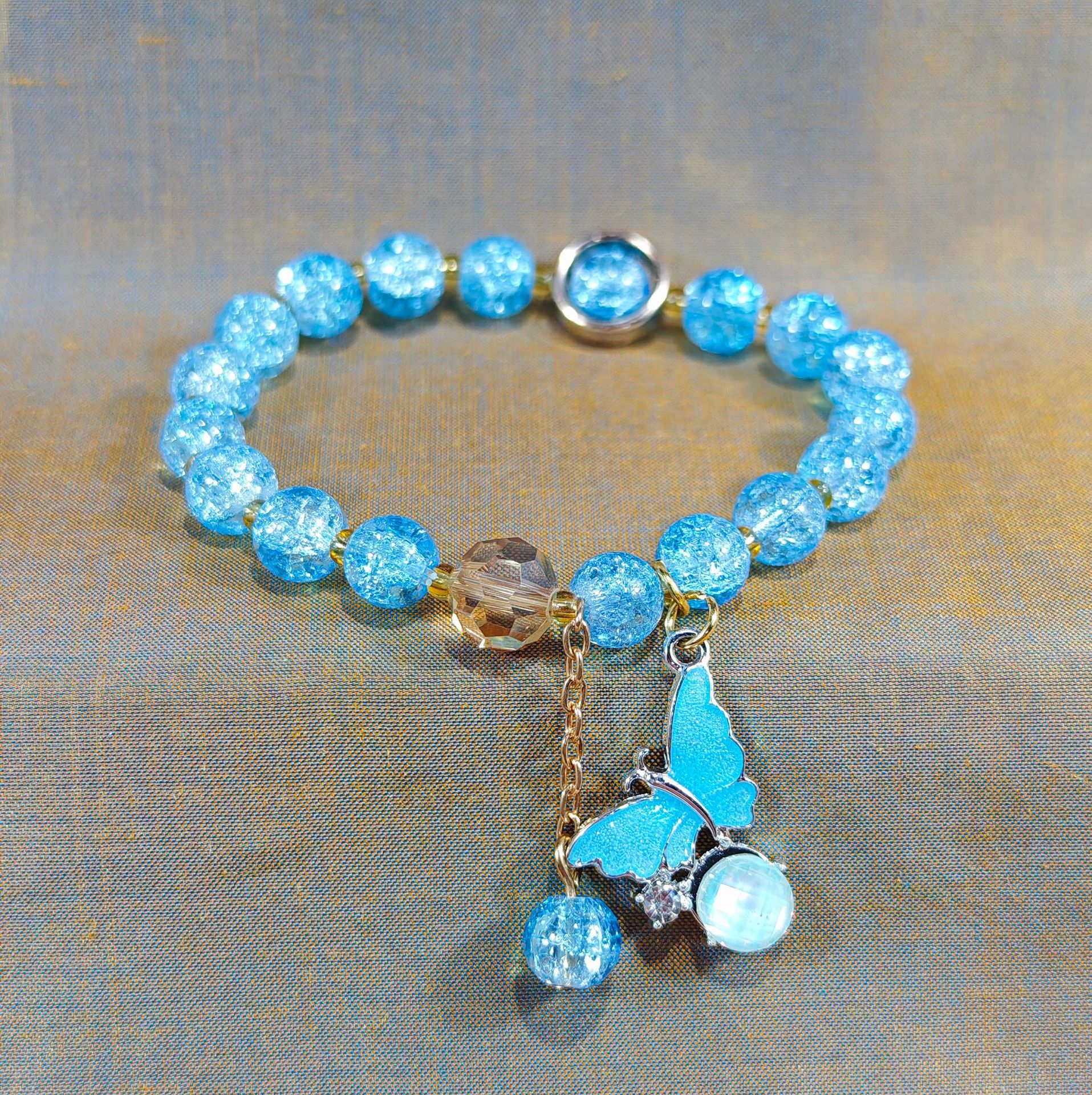 Las celebridades de Internet retro transfronterizas suelen ser todo-fósforo pulsera elástica de estilo ins simple pulsera de moda de lujo ligero, joyería de temperamento