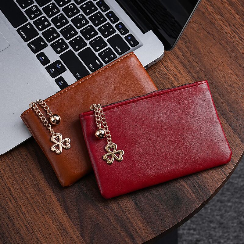Pu Leather Heart-Shaped Coin Purse, Women's Card Holder, Key Pouch, Coin Bag, Creative Design Keychain Small Bag