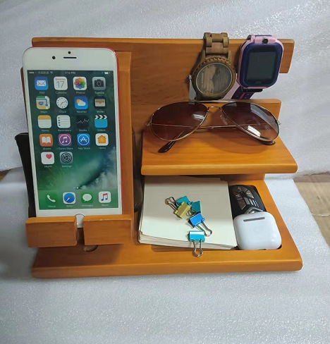 Llavero de madera soporte de la cartera reloj de los hombres regalo especial cumpleaños mesita de noche tableta billetera de almacenamiento