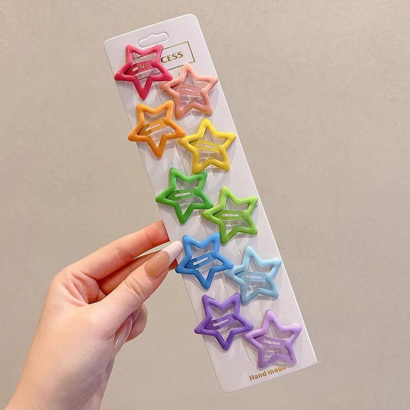 Niños dopamina color estrellas amor clip para el cabello niñas lindas clip para el cabello frontal lateral clip para el cabello