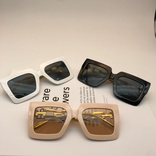 New light color sunglasses PC full frame chain hollow temples women's sunglasses European and American style sunglasses