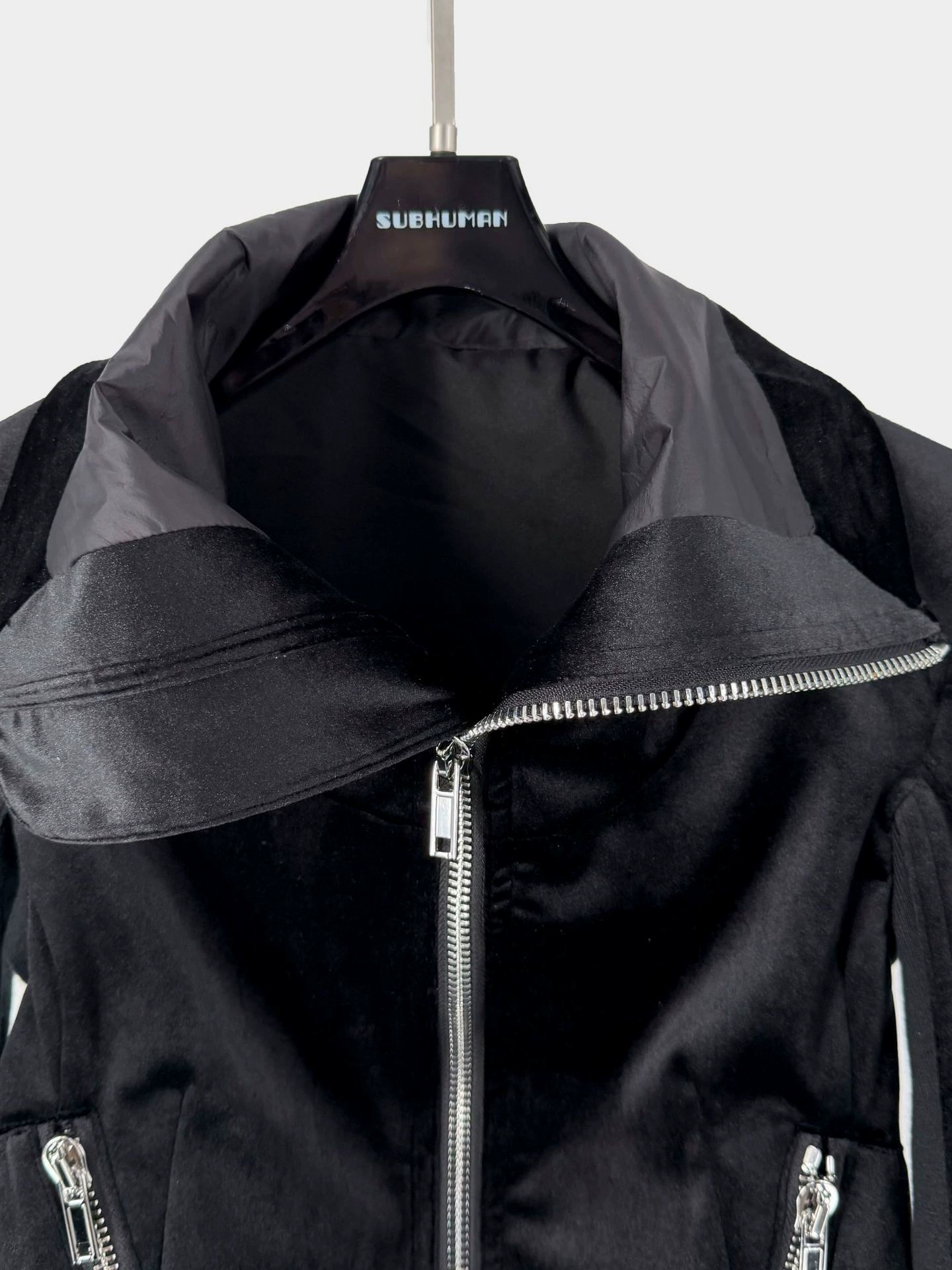 Spring jacket, classic black rostometer with zipper, (Physicals), slim fit