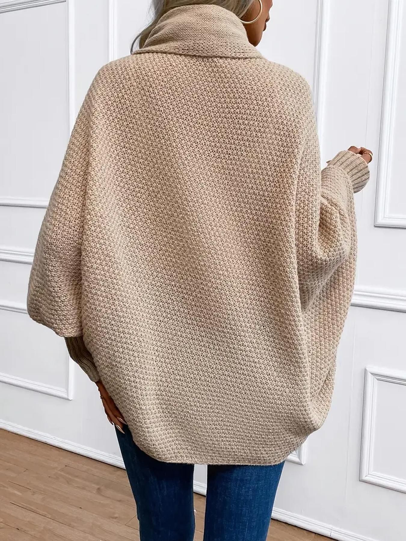Women's Knit Cardigan Elegant Long Sleeve Open Front Sweater_voghion.com
