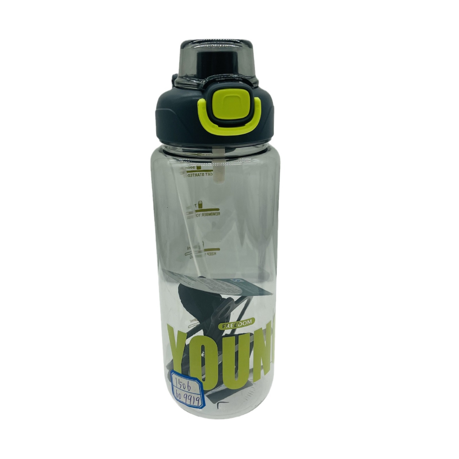 Zhengye 1506 nuevo espacio paja taza de plástico deportes agua 900ml entrenamiento potencia Correa portátil hervidor