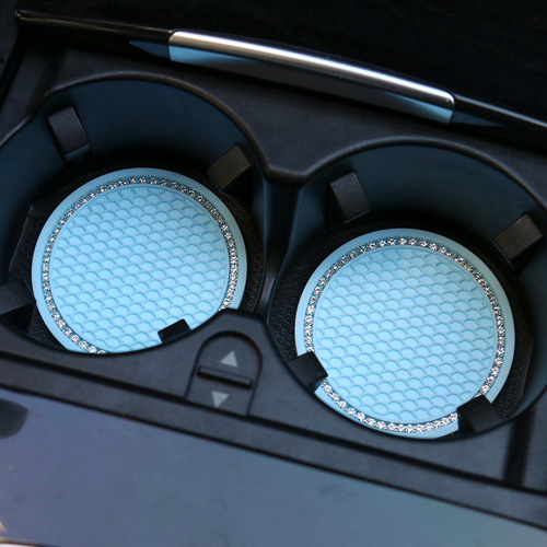 Creative grid honeycomb cross-border Amazon car water coaster multifunctional car storage with rhinestone anti-slip mat