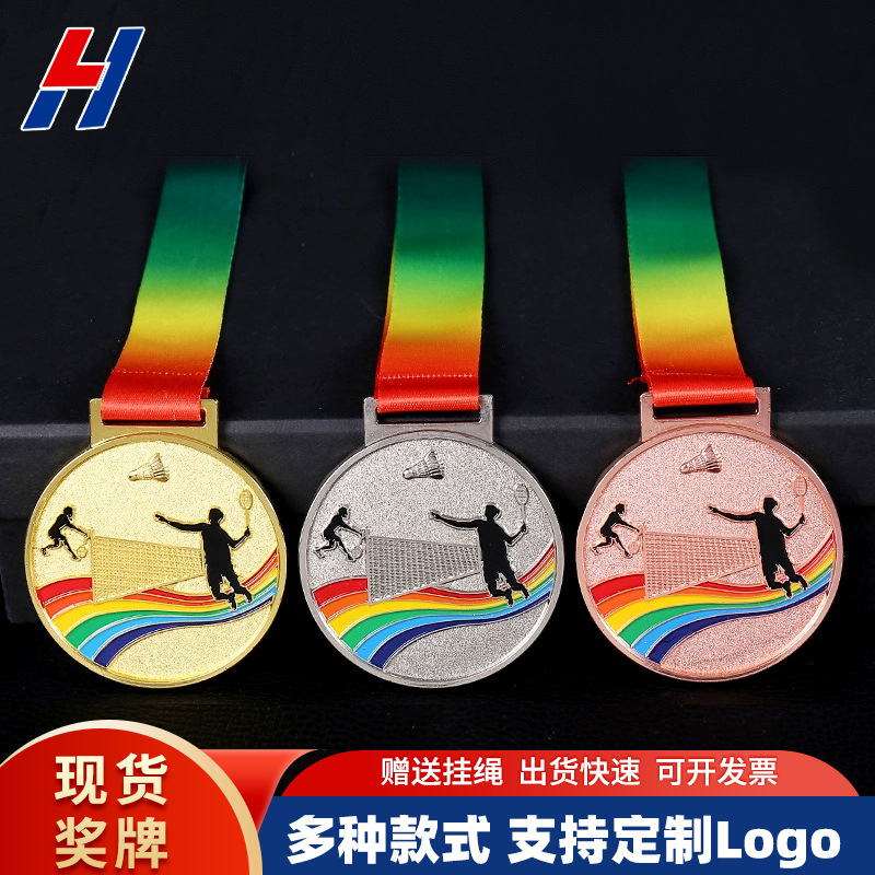 En stock suministro de plumas evento medalla de aleación de zinc metal oro plata cobre listado competencia actividad recuerdo medalla