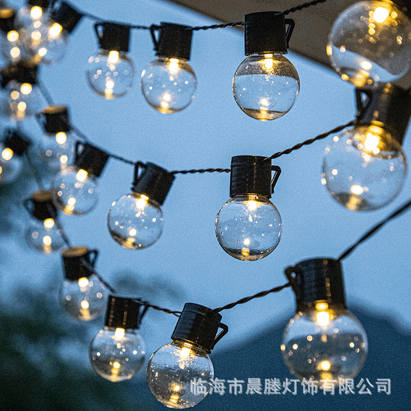 户外LED灯带太阳能灯串露营串灯户外草坪天幕装饰灯氛围灯USB灯泡
