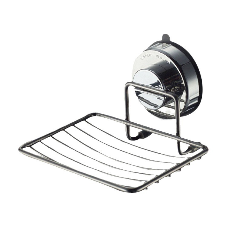 Baño sin perforaciones de acero inoxidable estante de jabón montado en la pared de almacenamiento estante de drenaje caja de jabón de baño al por mayor