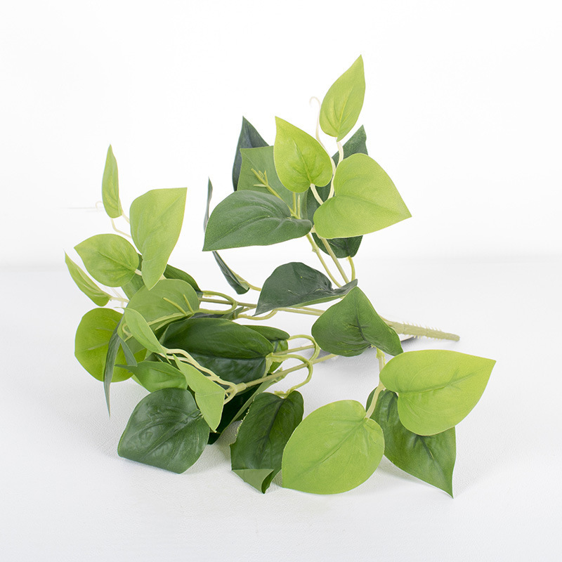 Plantas verdes falsas, decoración de paredes, hojas de plantas de simulación, arreglos florales de pared de fondo, 7 cabezas, lavanda de perilla