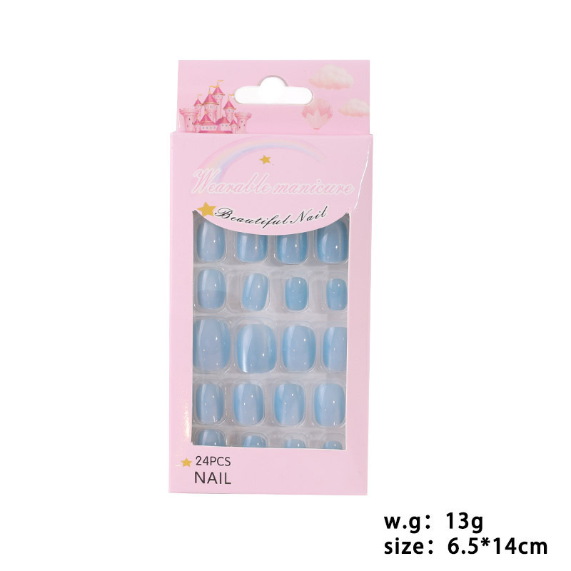 儿童新品穿戴甲多巴胺月光猫眼指甲贴片糖果色甲片贴片|undefined