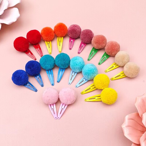 91115 Internet celebrity candy color hair ball BB clip, princess rainbow water drop clip, children's hair clip set, bye clip