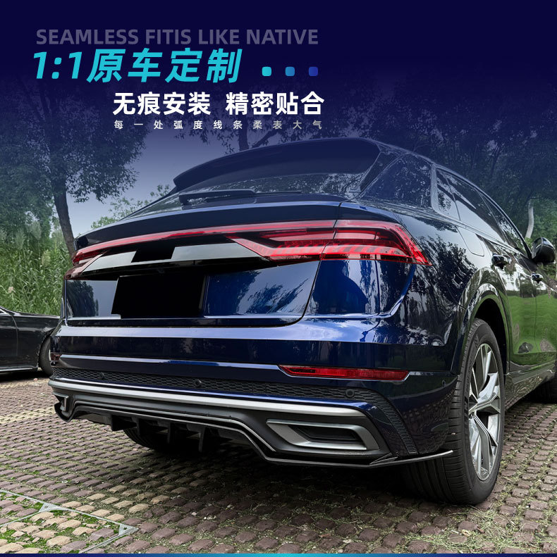 Suitable for Audi Q8 4M Sline 2019-2023 rear lip diffuser spoiler corner modification parts