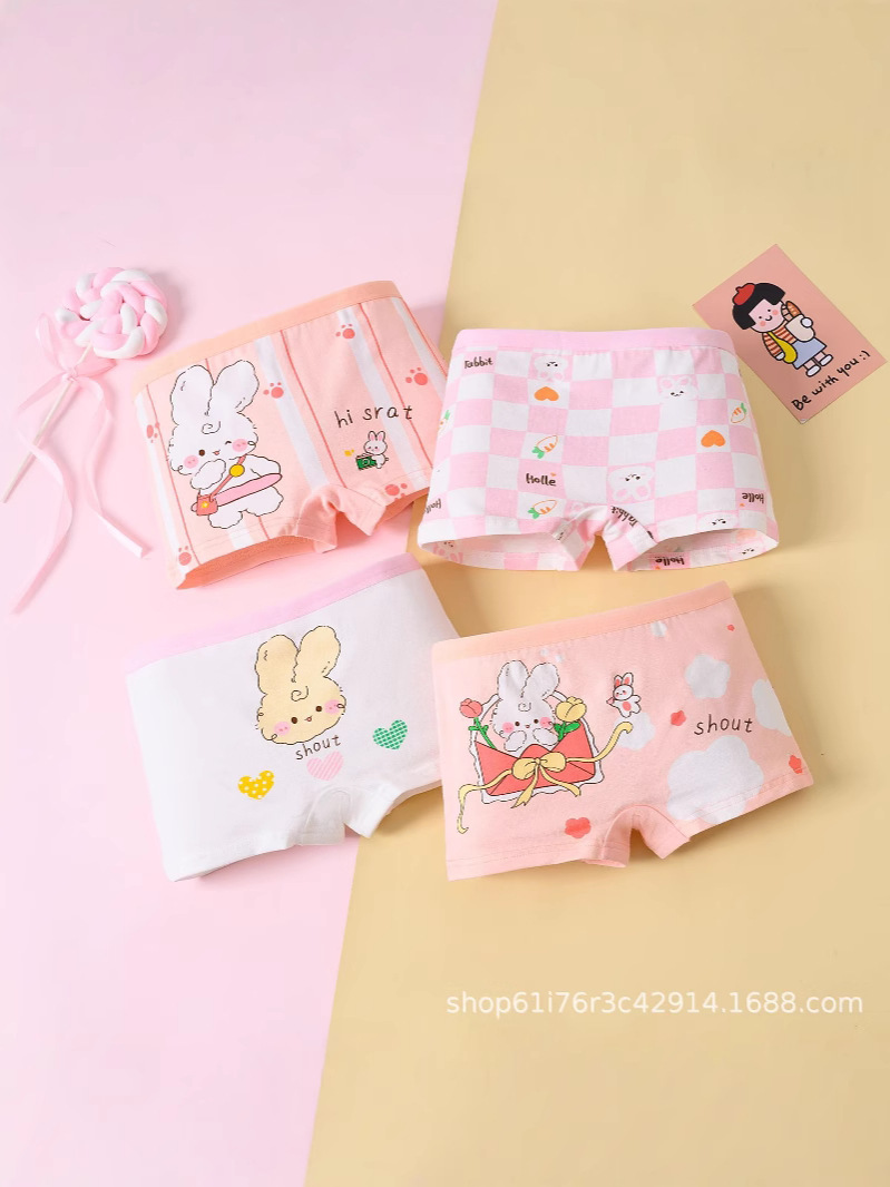 Cross-Border Girls' Underwear Boxer Cotton Children's Underwear Children's Clothing Baby Cotton Pants Cute Cartoon Girls' Underwear Wholesale