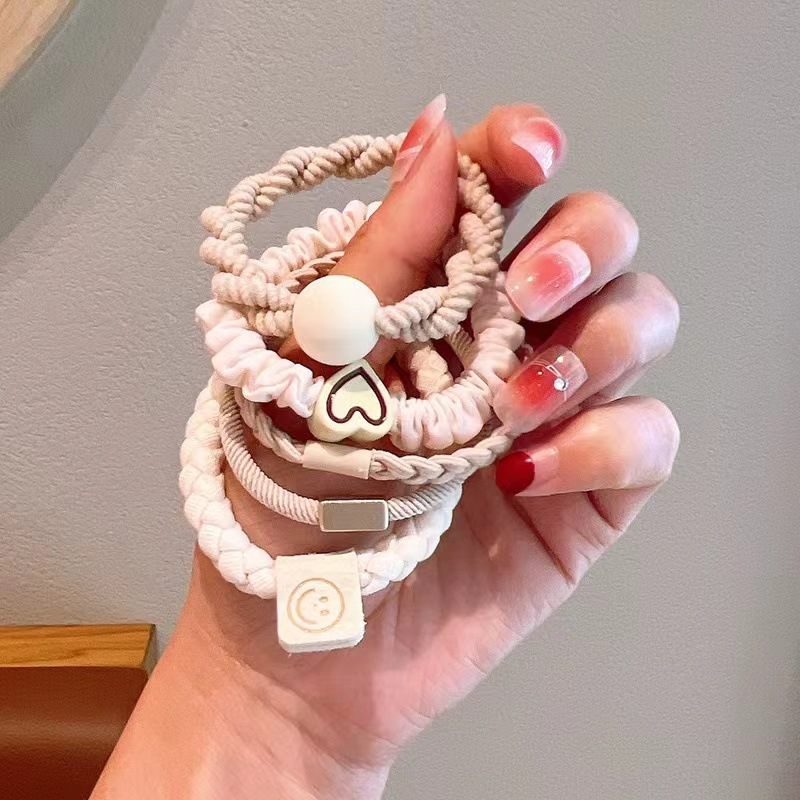 Mascarilla facial de alta elasticidad, lazo para el cabello, cola de caballo alta, cuerda para el cabello sin costuras para niños, no daña el cabello, banda de goma de cuerda para la cabeza para niñas