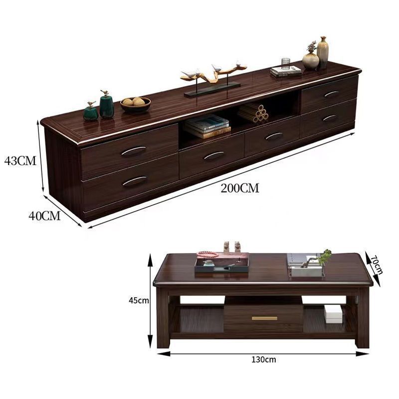 2m Zijin TV 캐비닛 + 커피 테이블 1.3m개 [서랍 포함]