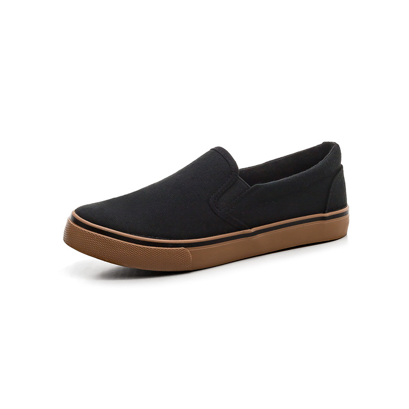 2025 zapatos de lona negros zapatos blancos perezosos un pedazo de primavera coreana para hombres y mujeres zapatos elásticos de estudiantes