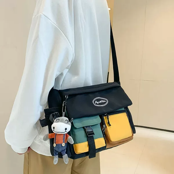 National fashion messenger bag men's fashion all-match ins shoulder bag large capacity small backpack women's Japanese casual messenger bag