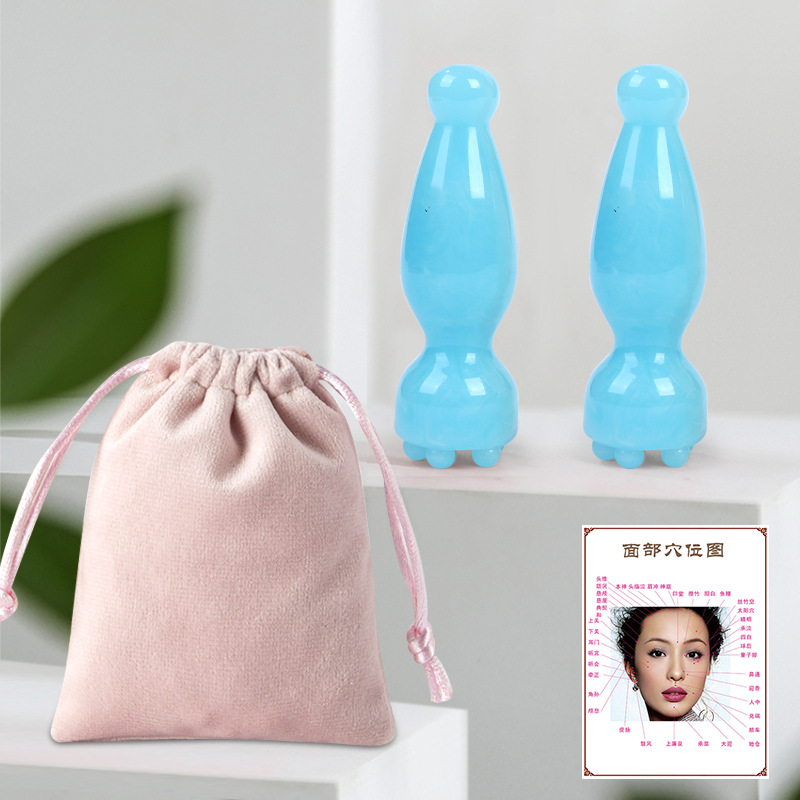 Lopa pequeño ojo músculo varilla masajeador facial acupuntura varilla facial yoga belleza elevación aceite esencial herramienta de combinación