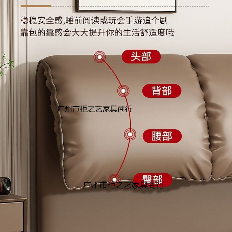 简约现代新款软包轻奢床头靠背一体落地单买新款奶油大象耳朵床头|undefined