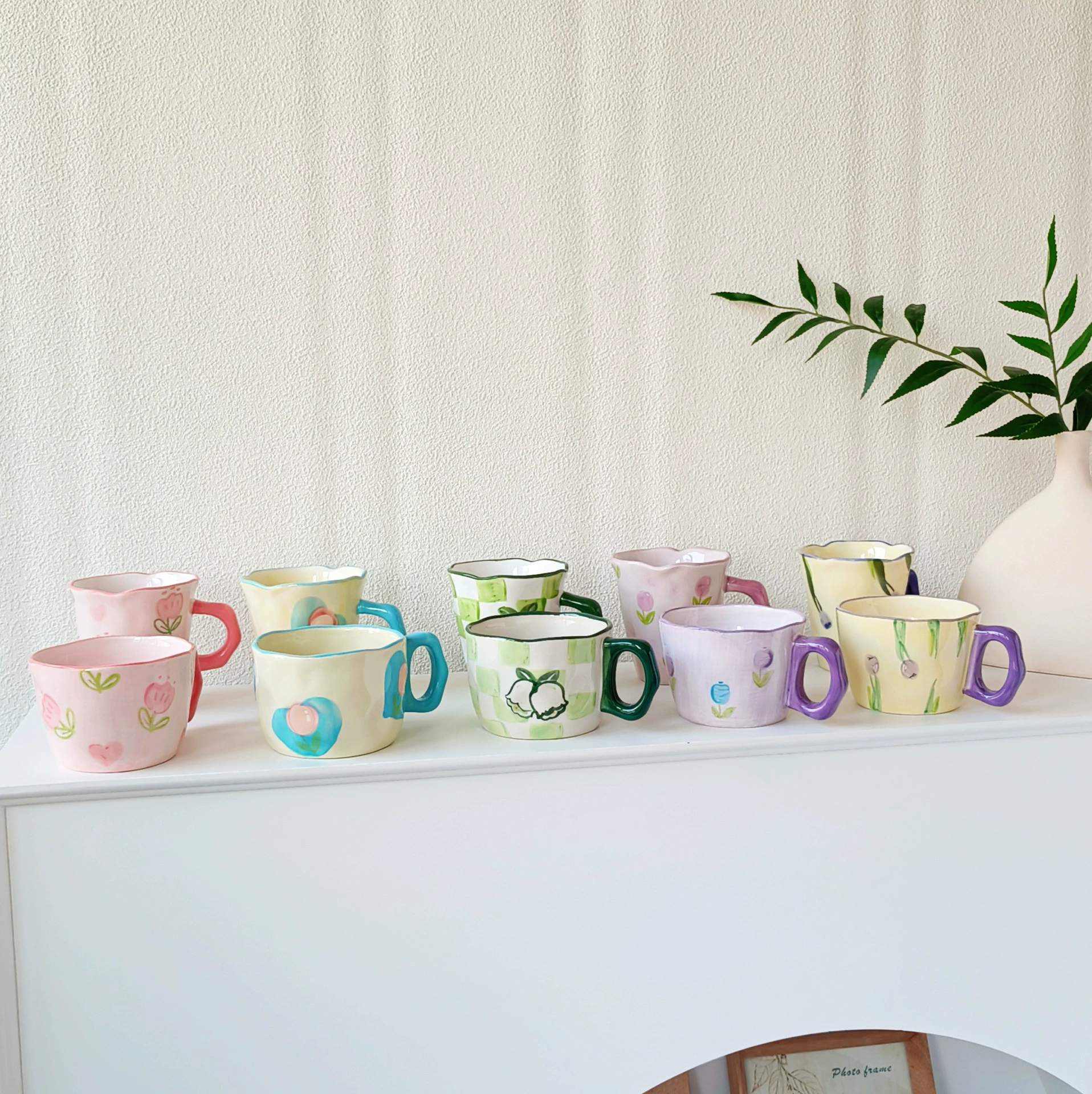 Color hand -painted ceramic cup under glaze color -resistant high -temperature tea cup coffee cup milk cup giving gift cup foreign trade