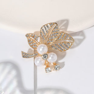 (Wholesale), elegant brooch pearl, suit lapel pin, demi-season fashionable down jacket, pin, diamond encrusted