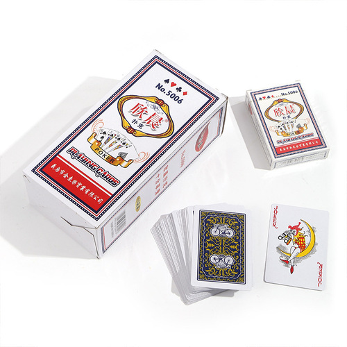 Playing cards Xinchen 5006 poker cards 280G blue core paper promotional logo printing for board games leisure parties game cards