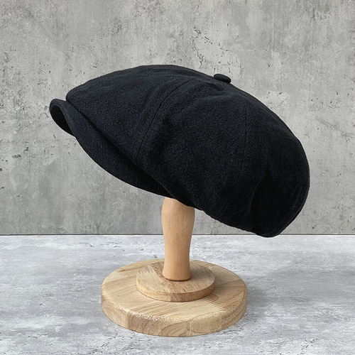 Big Head Bucket Hat Spring Summer Cotton Linen Breathable Duckbill Hat Men Women Casual Octagonal Hat British Retro Forward Hat