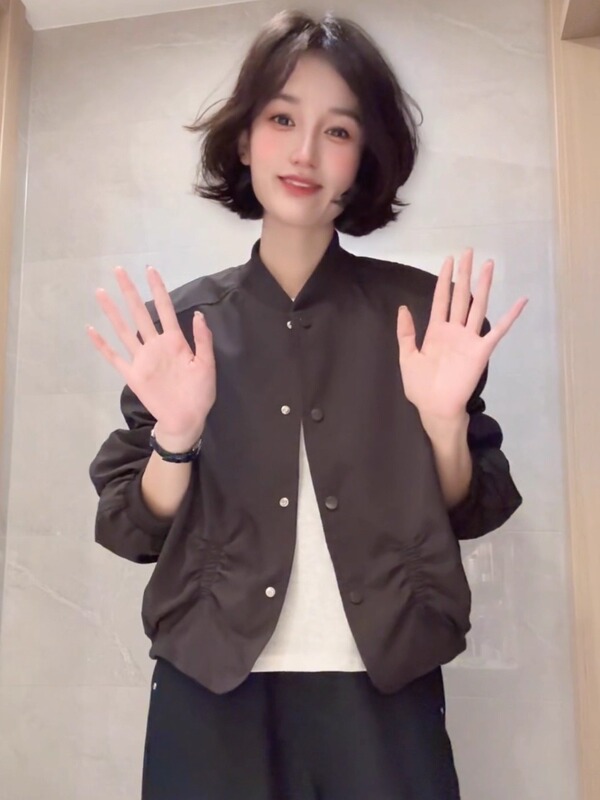 韩系高级感薄款外套女2025秋款时尚百搭显瘦小个子短款夹克上衣潮|undefined