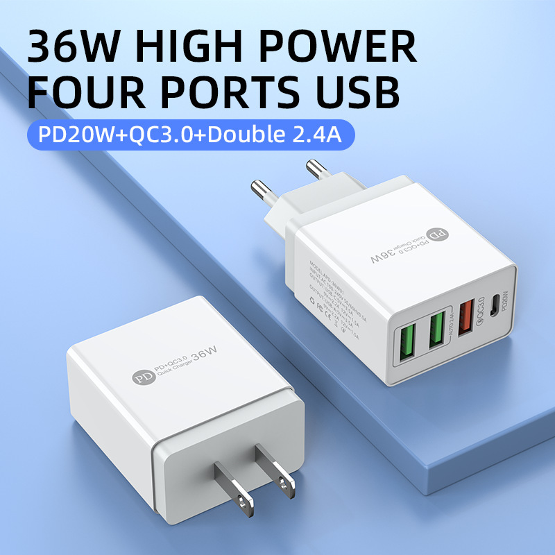 Spécification du chargeur mobile, tête de charge multi-port PD20W adaptée aux chargeurs de téléphone iPhone et Apple_voghion.com
