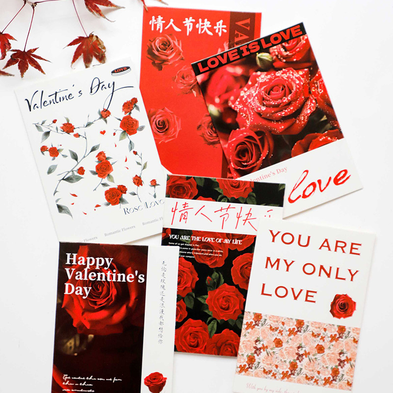 Huaxi Día de San Valentín Confesión de amor Tarjeta de embalaje de flores Tarjeta hecha a mano DIY Material de decoración Floral Tarjeta Florista