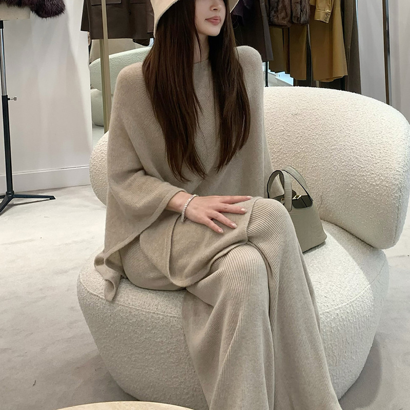 慢调巴黎静奢风老钱高智感感羊毛 不规则斗篷披肩上衣外套女裤子|undefined