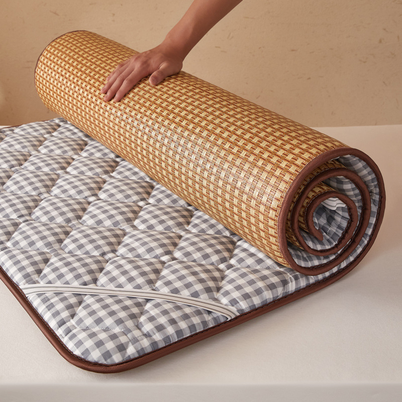 Ice Silk Cooling Mat Floor Mat for Sleeping, Special Thickened Rattan Mat Mattress, Sleeping Pad, Tatami, Living Room Crawling Mat