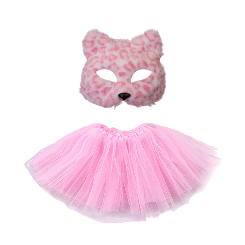 Máscaras transfronterizas de leopardo de peluche máscaras de gato animales semi-cara completa DIY pequeño zorro charlar Halloween al por mayor