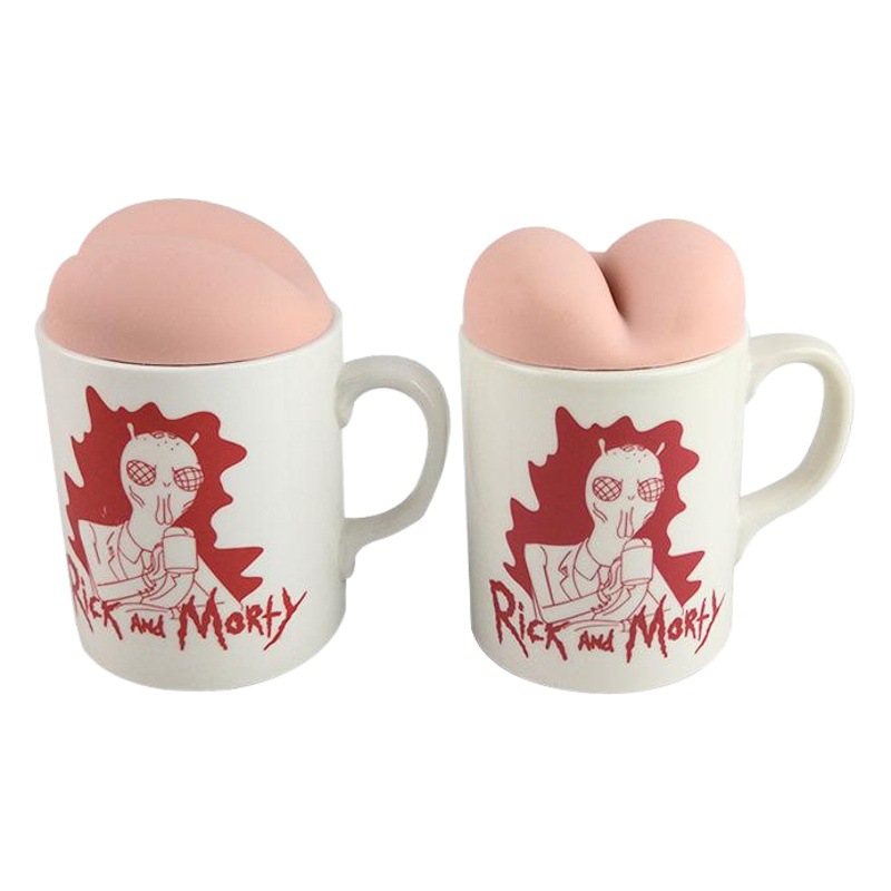Taza de Rick y Morty taza de Rick y Morty en línea celebridad expresión facial taza creativa tapa de culata taza de agua