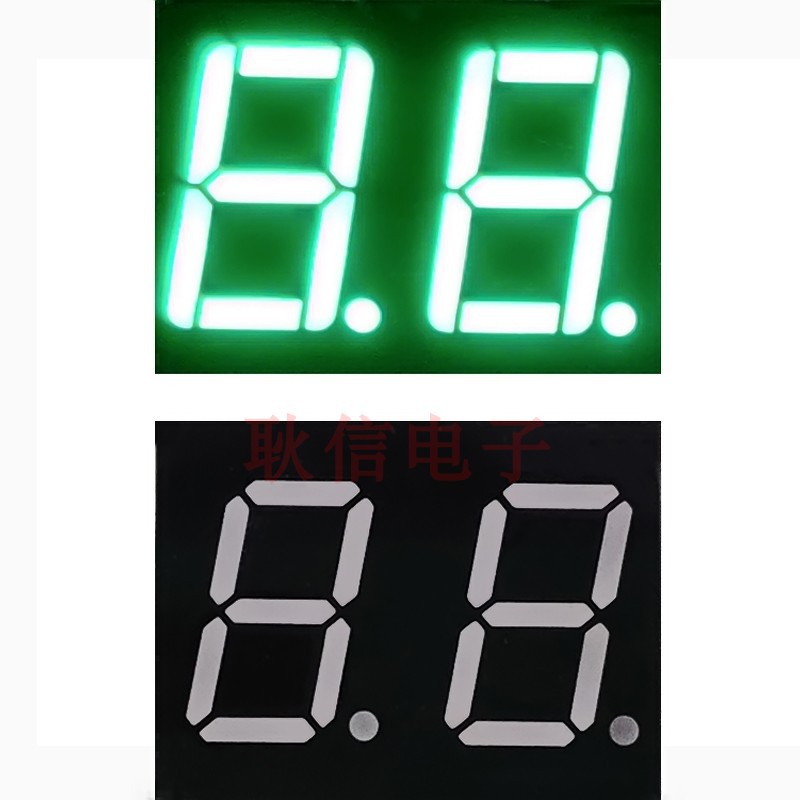0.28寸2位翠绿色光数码管二位2281AGG共阴2281BGG共阳