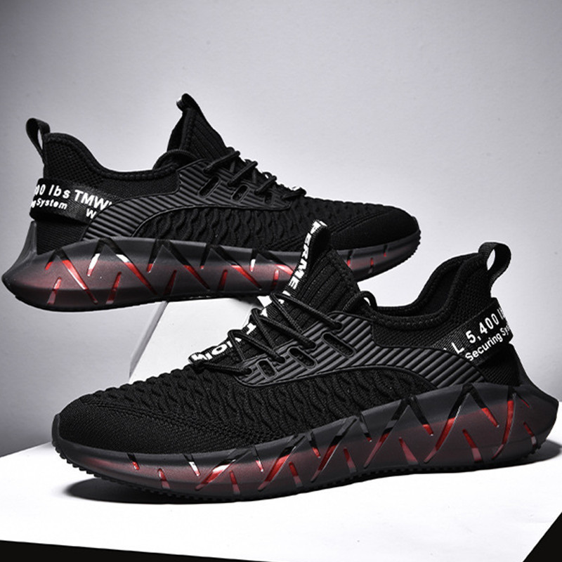 Cross-Border Large Size 2024 Spring and Summer Men's Shoes Casual Shoes Popcorn Dad Shoes White Shoes Fly Woven Mesh Sports Shoes