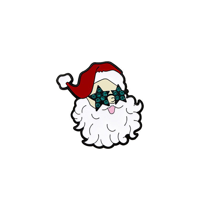 Broche de Navidad insignia de aleación caricatura adorable Santa Fe Navidad decoración de mochila escolar