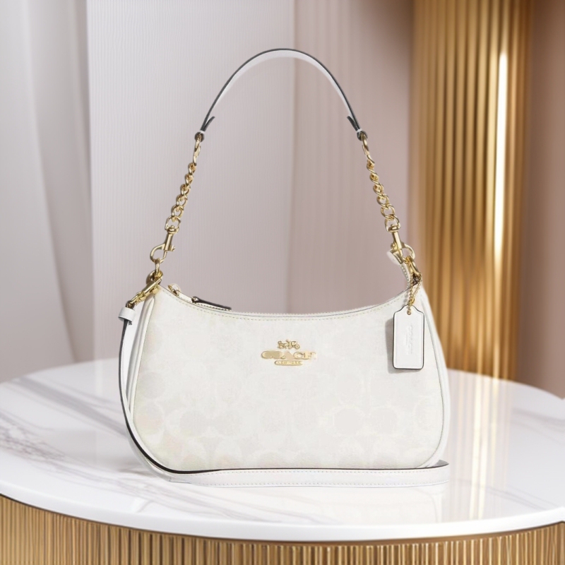 Coach Teri Classic Monogram Underarm Bag for Women, Shoulder and Handbag, Crossbody Mahjong Bag, Vintage Style