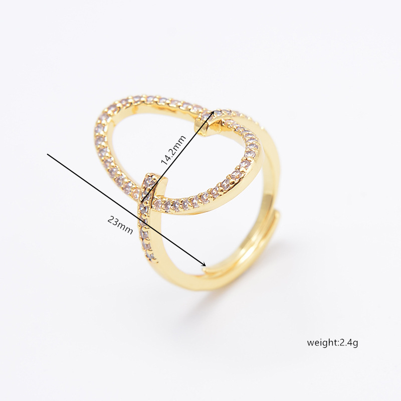 Sweet Flower Butterfly Copper Inlay Zircon Rings 1 Piece