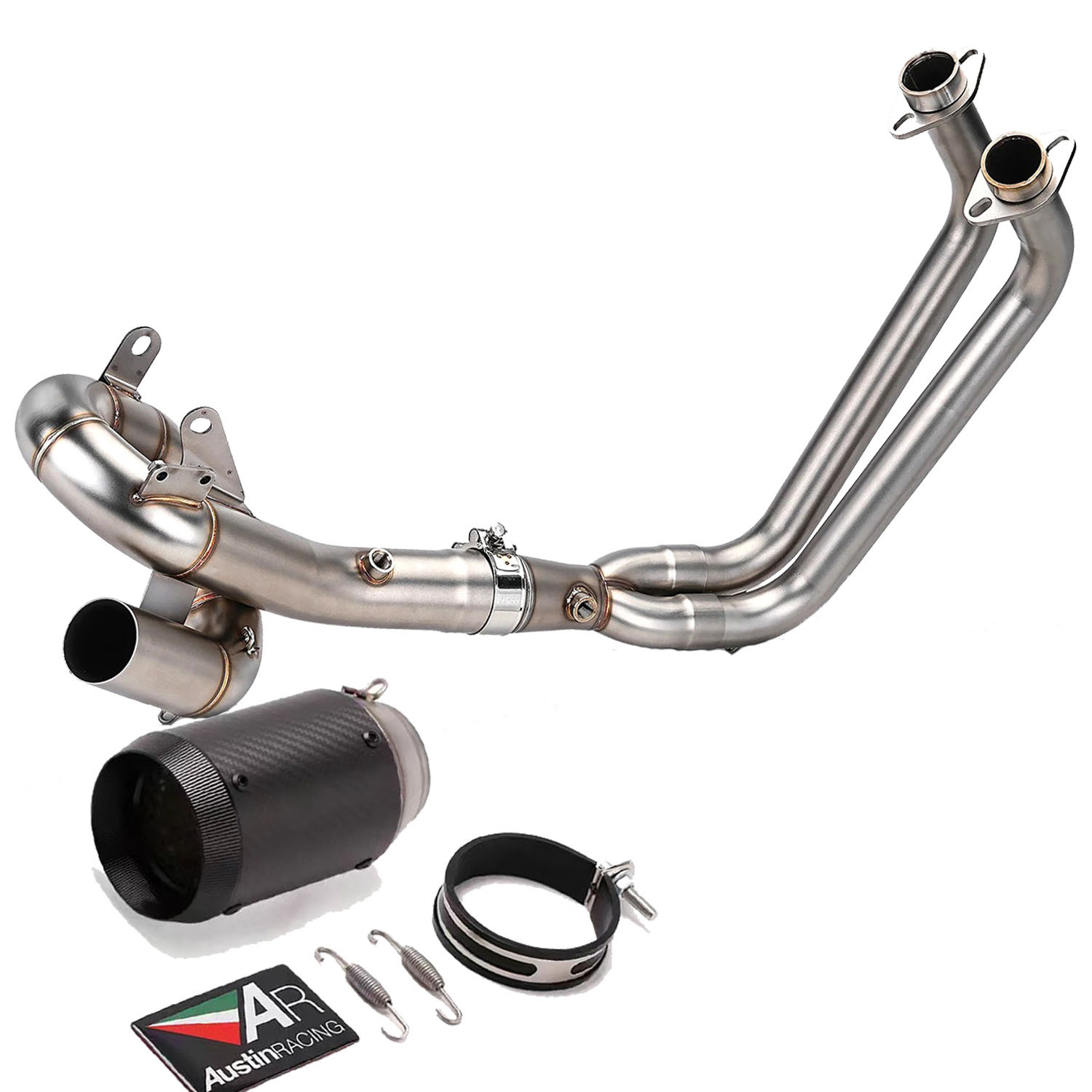 Suitable for MT-07 XSR700 14-25 motorcycle modified exhaust pipe front section with swirl MT07 exhaust pipe tail throat