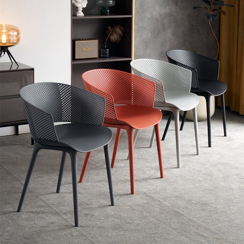 北欧塑料餐椅家用现代简约餐厅凳子靠背创意户外扶手休闲洽谈椅子