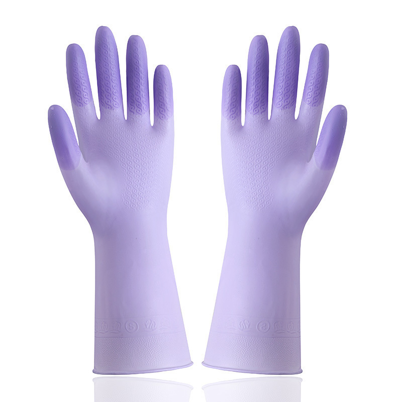 Guantes de limpieza del hogar lavaplatos y lavado de vegetales duradera impermeable lavado femenino tazón Limpieza de goma guantes de cuero al por mayor