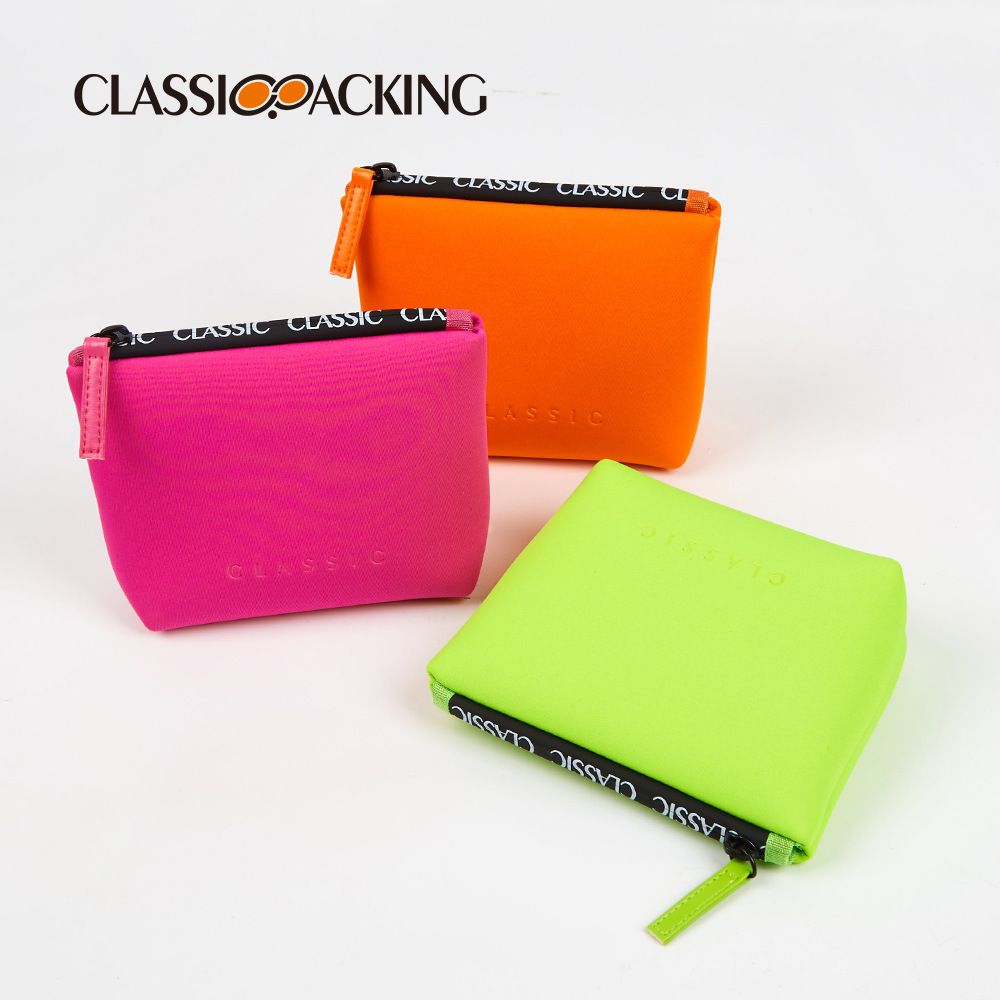 Bolsa de cremallera de diseño de nicho simple color sólido suministros de belleza bolsa de almacenamiento de material de poliéster bolsa de lavado