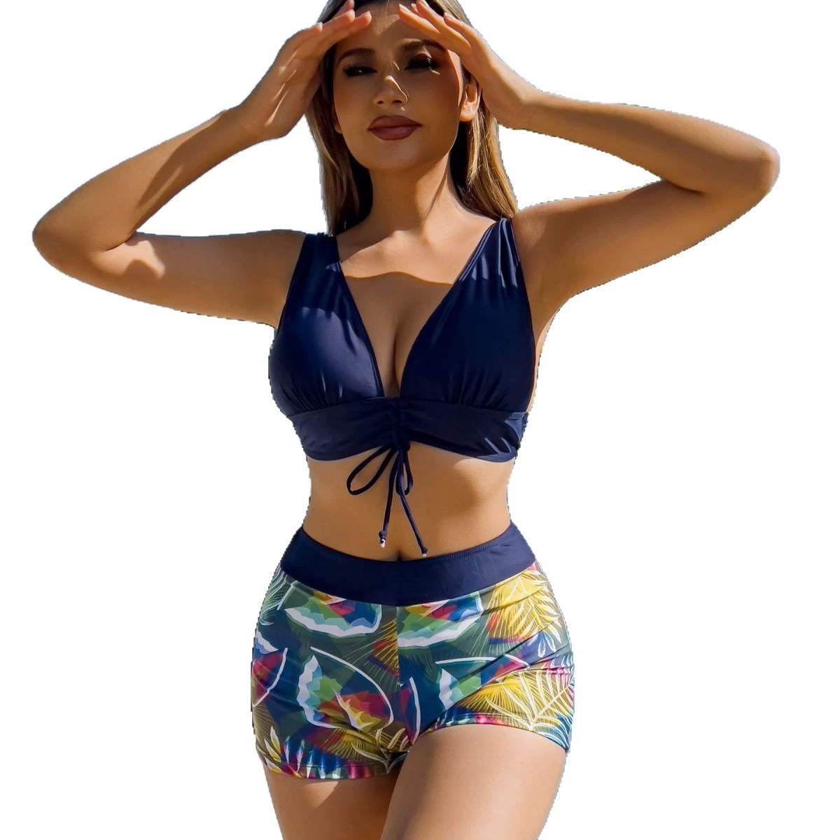 Beach set, sexy swimwear, city style, Amazon, European style, sun protection, 3 piece set