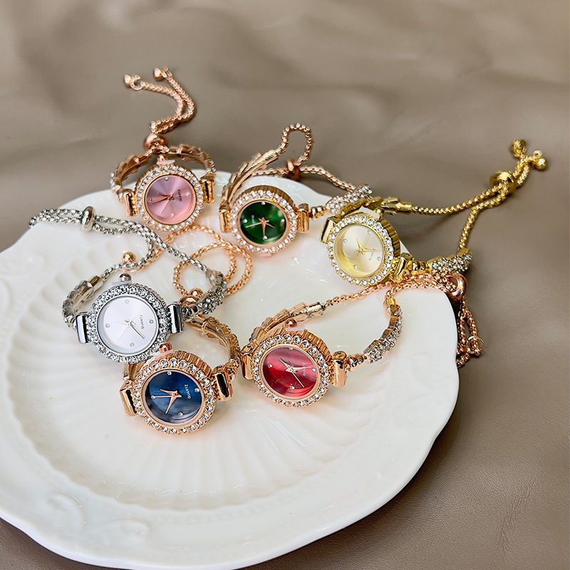 42g Weight Ordinary Glass Mirror Material Alloy Strap Material Watch Classification Pointer Display Type Lady Round One Piece Buckle Quartz Women's Watches