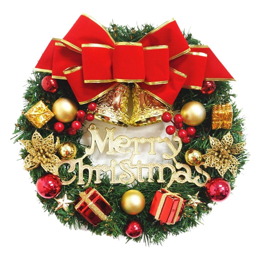 Corona de Navidad 2022 Venta caliente transfronteriza decoración de Navidad centro comercial Hotel 30cm pequeña corona ventana colgante al por mayor